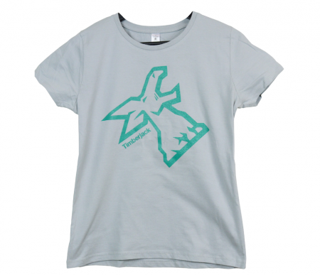 Naisten Timberjack T-paita harmaa/vihreä L 3FP007947